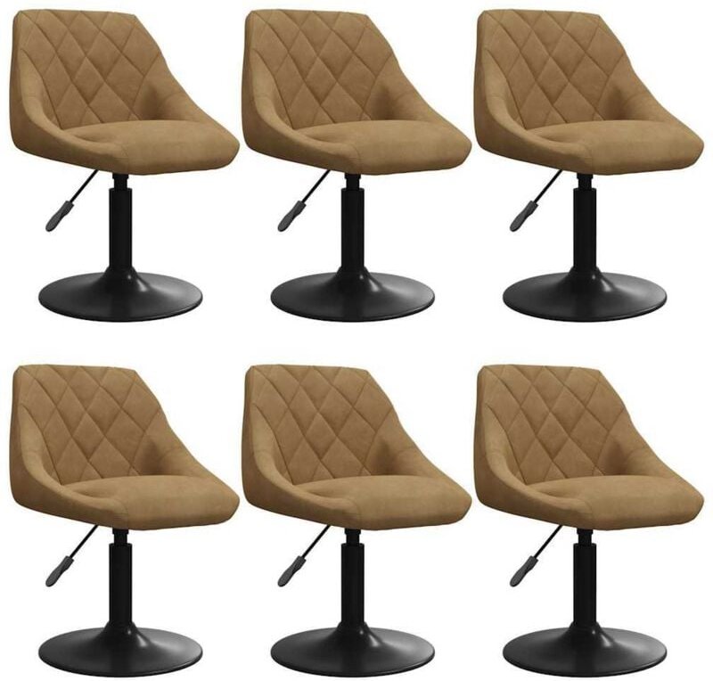 Esszimmerstühle 6 Stk. Drehbar Braun Samt vidaXL