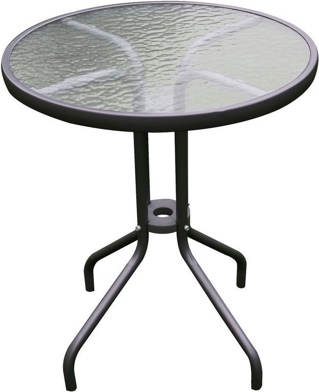 Thumbnail - Mojawo - Bistrotisch Rund mit Glasplatte Grau 60x70cm-MMC330850DG-1