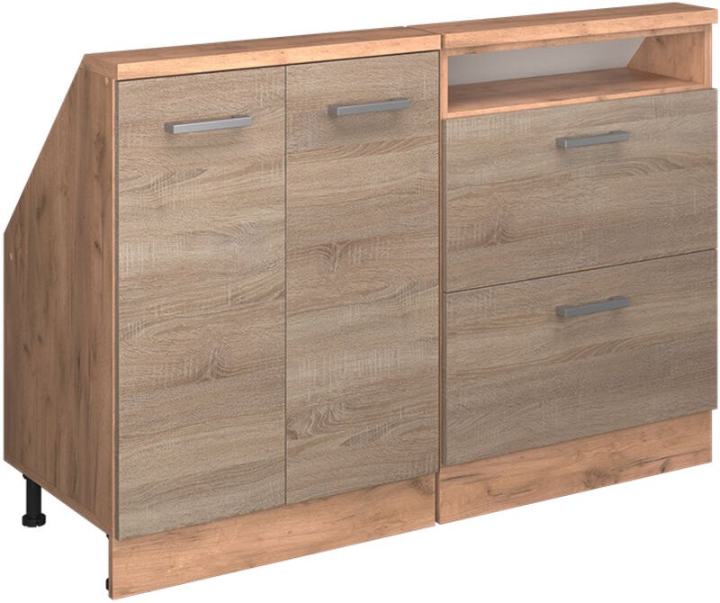 Dachschrägenschrank-Set Rion, Sonoma/Goldkraft Eiche, 2er Set, Vicco