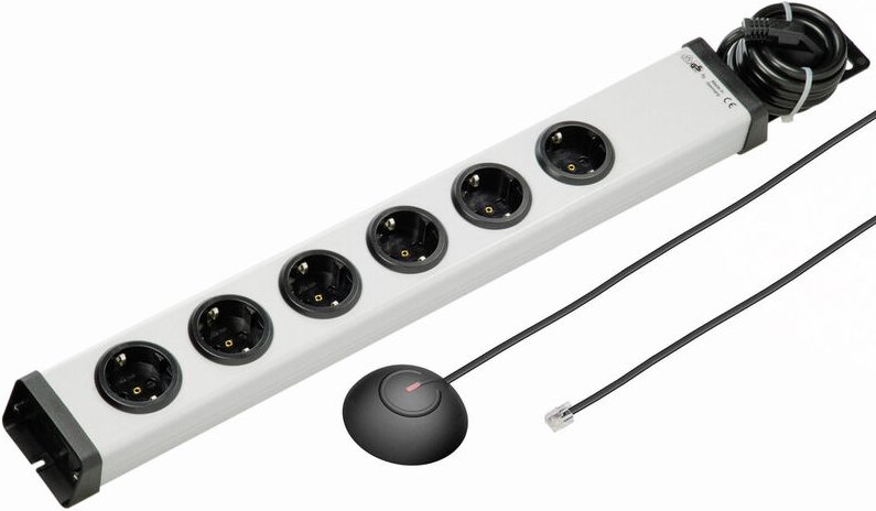 Ehmann 0200c00062381 Steckdosenleiste mit Schalter 6fach Grau Schutzkontakt 1 St.