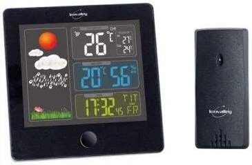 Inovalley - Drahtlose Wetterstation mit Farbbildschirm und Feuchtigkeitssensor für Innen und Außen