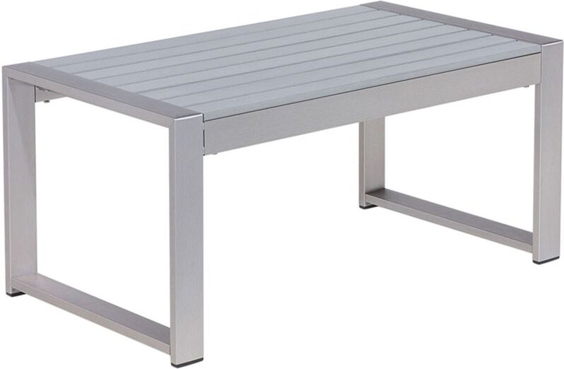 Beliani - Gartentisch Hellgrau Aluminium Couchtisch 90 x 50 cm Terrasse Balkon Outdoor & Indoor Modern