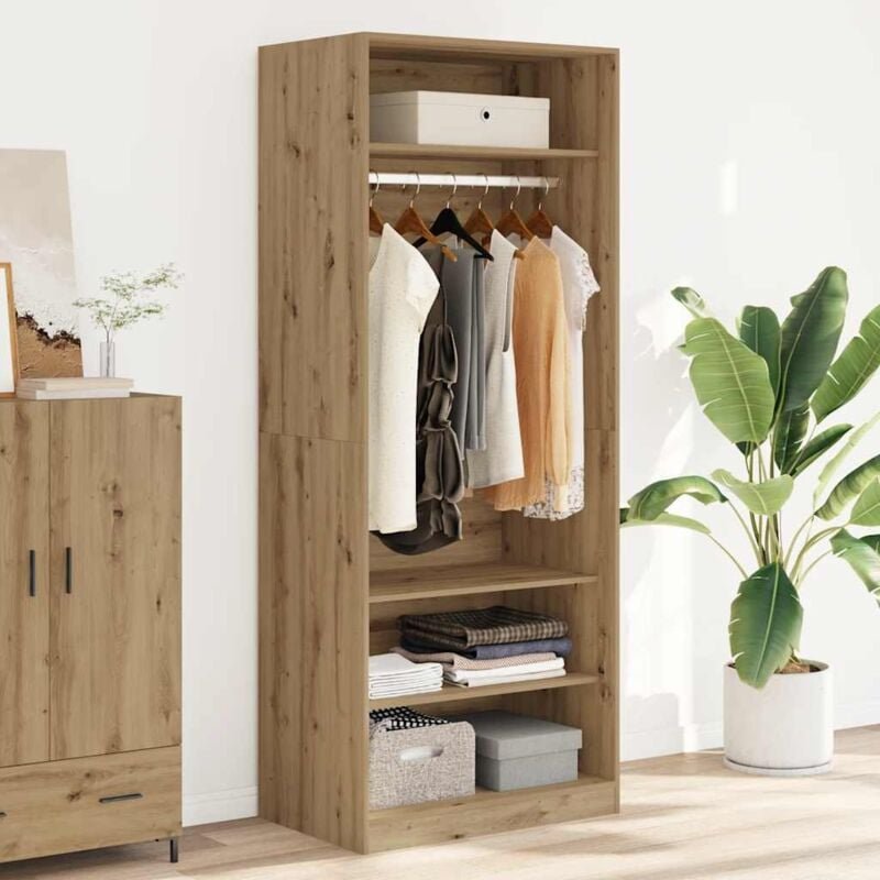 Vidaxl - Kleiderschrank Artisan-Eiche 80x50x200 cm Holzwerkstoff