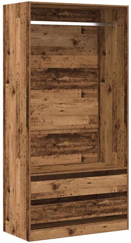 Vidaxl - Kleiderschrank Altholz-Optik 100x50x200 cm Holzwerkstoff