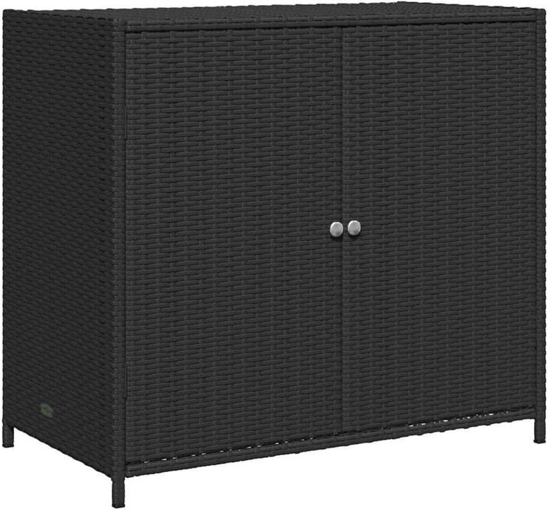 Gartenschrank Schwarz 83x45x76 cm Poly Rattan vidaXL