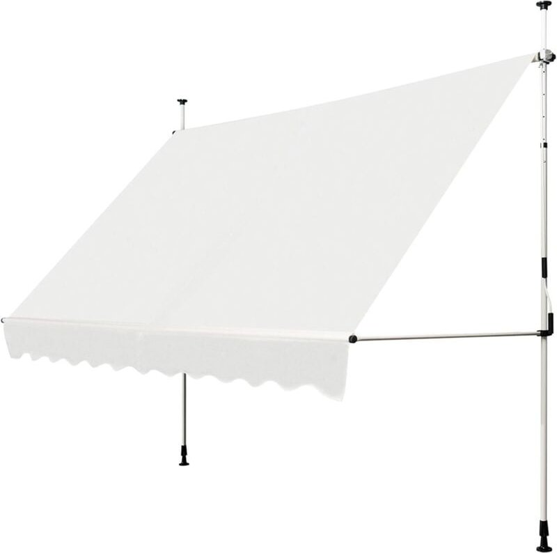 Klemmmarkise 350 cm breit, Balkonmarkise ohne Bohren, UV-beständig, höhenverstellbar, wasserabweisend, Markise mit Handk...