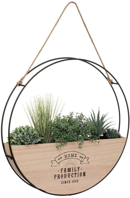 Atmosphera - Künstliche Hängepflanze - Holz & Metall D44 cm créateur d'intérieur