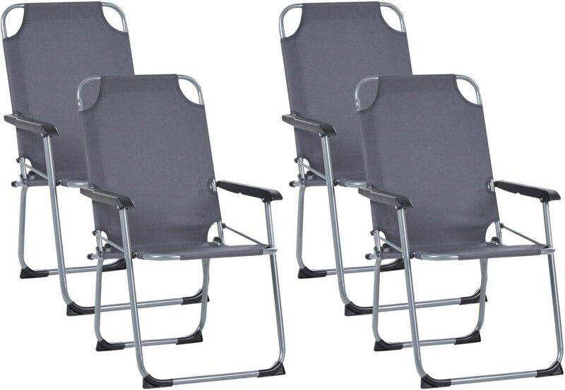 Gartenstuhl 4er Set GALATSI klappbar Metall Grau