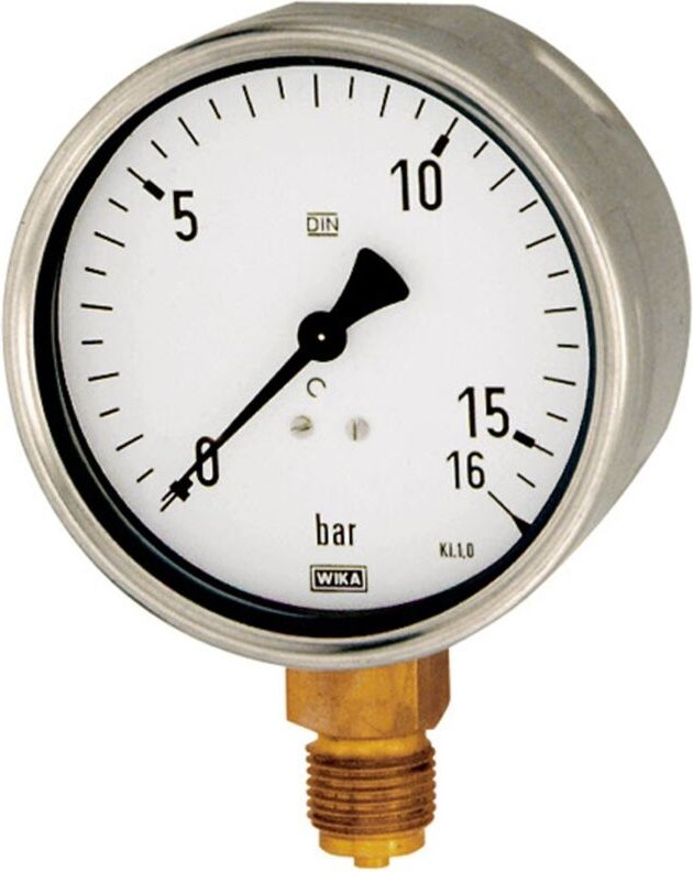 Riegler - Manometer, Robustausführung, g 1/2 unten, 0 - 400,0 bar, ø 100