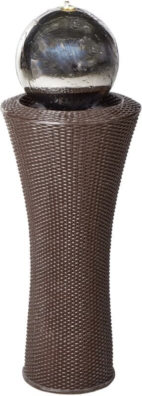 Gartenbrunnen Braun aus Harz mit led Beleuchtung Springbrunnen Kugelbrunnen Wasserfall Wasserfontäne Modernes Design Gar...