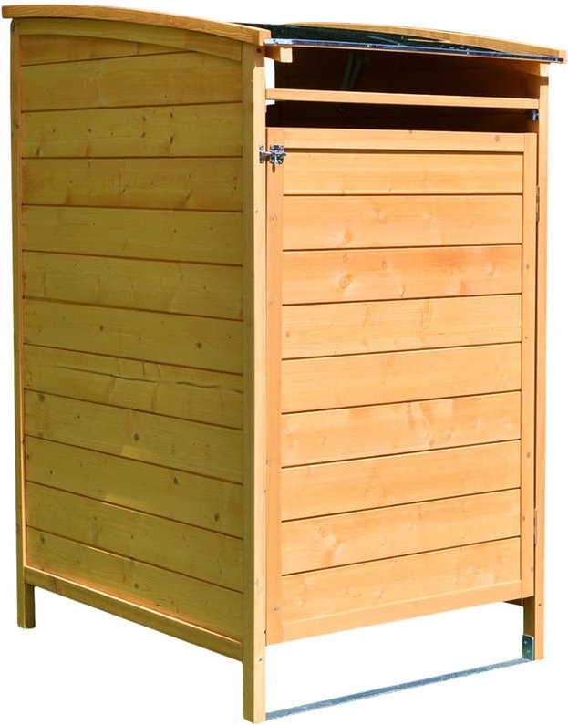 Mucola - Mülltonnenbox braun Mülltonnenverkleidung Mülltonne 240L Mülltonnenhaus Gartenbox Gerätebox Gerätehaus Holz Anb...