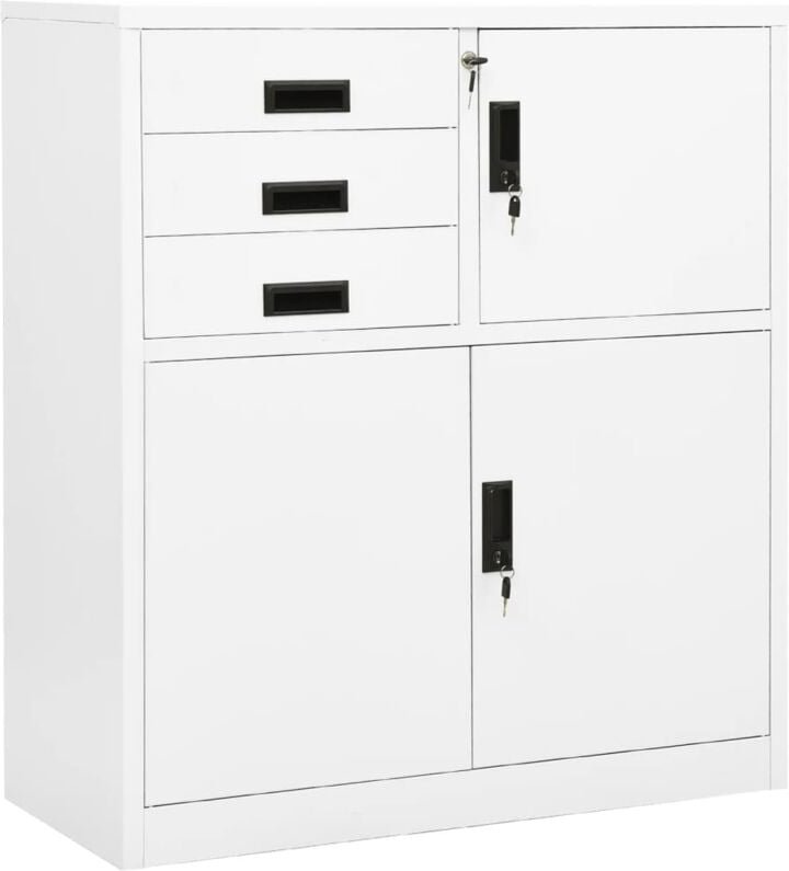 Büroschrank Weiß 90x40x102 cm Stahl - Vidaxl
