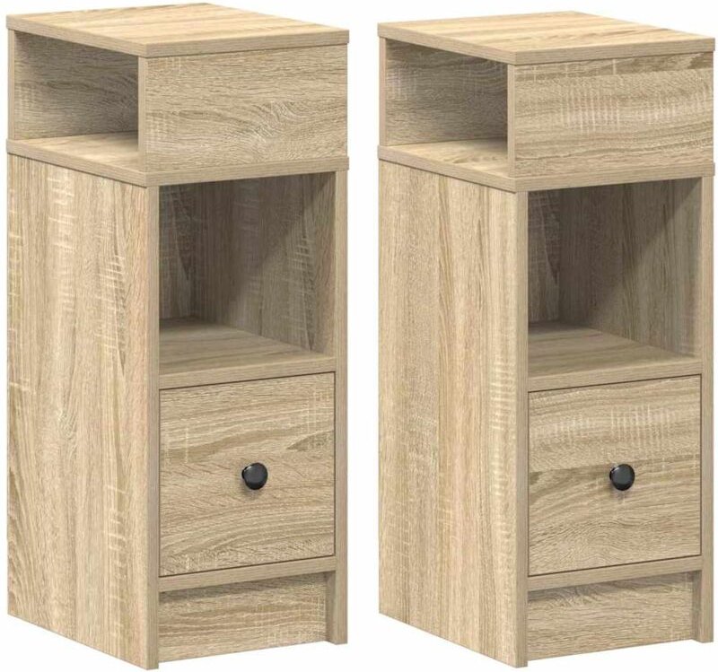 Nachttische 2 Stk. mit Schublade Sonoma-Eiche 25x31x66 cm vidaXL215415