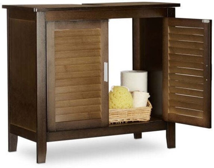 Waschbeckenunterschrank braun lamell 8