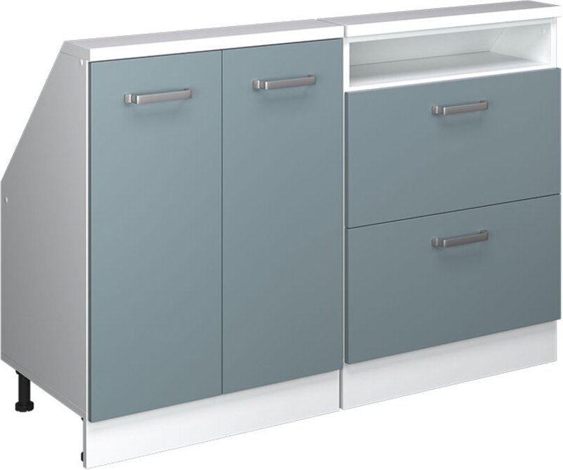 Dachschrägenschrank-Set Rion, Blau-Grau/Weiß, 2er Set, Vicco