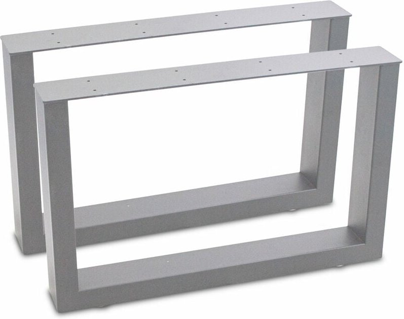 Bituxx - Tischbeine Tischkufen Tischgestell Tischuntergestell Stahl Metall Eckig (64x40, Grau)