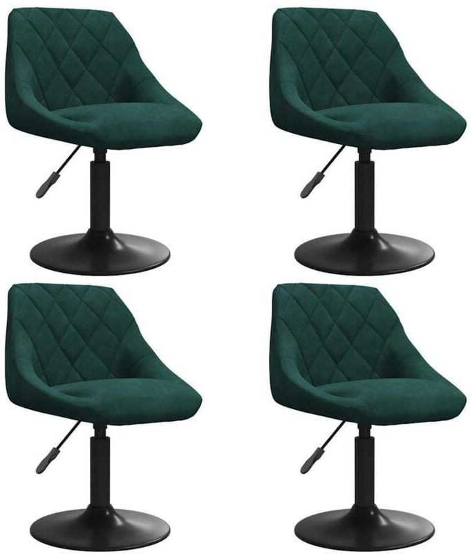 Esszimmerstühle 4 Stk. Drehbar Dunkelgrün Samt vidaXL