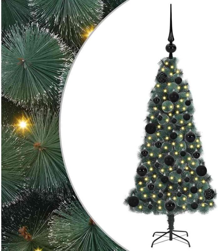 Künstlicher vorbeleuchteter Weihnachtsbaum mit Kugelset 120 cm vidaXL