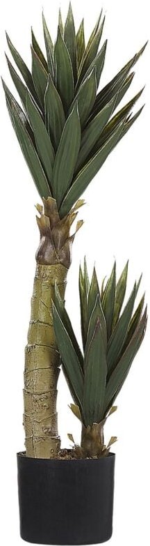 Beliani - Kunstpflanze Grün und Schwarz Kunststoff 90 cm Aloe Vera Form Dekoration Wohnzimmer Indoor