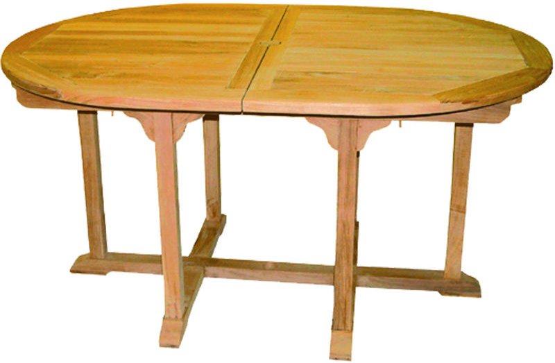 Inda-exclusiv - Teakholz Tisch oval ausziehbar 220/160 x 110cm-DT22