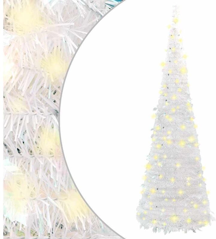 Pop-Up-Weihnachtsbaum Künstlich 100 LEDs Weiß 150 cm vidaXL