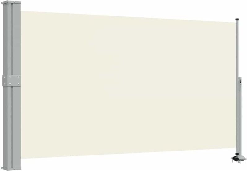 Ausziehbare Seitenmarkise 140x300 cm Creme vidaXL