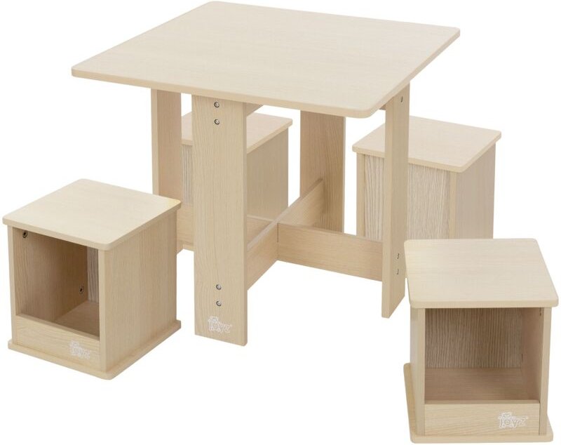 Joyz - Kindersitzgruppe mit 1 Tisch und 4 Hockern, 5tlg Kindertischgruppe Holz, Kindermöbel Set für Kinder, Kinderhocker...