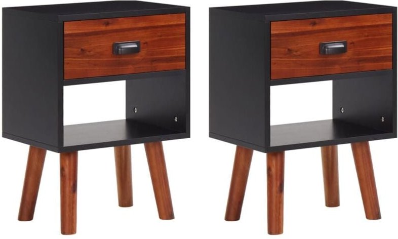Nachttische 2 Stk. Akazienholz Massiv 40x30x57 cm Vidaxl