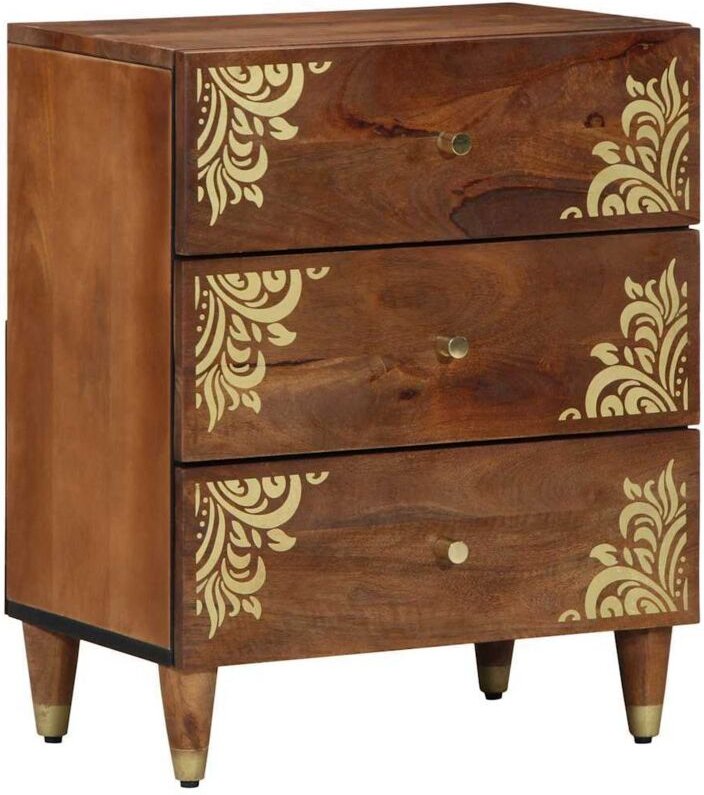 Nachttisch Honigbraun 50 x 33 x 62 cm massives Mangoholz Vidaxl