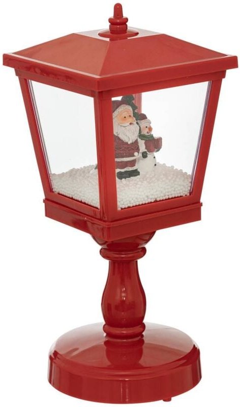 Fééric Lights And Christmas - Dekoration animierte und musikalische Standlaterne H31 cm 4 kaltweiße LEDs mit Batterien -...