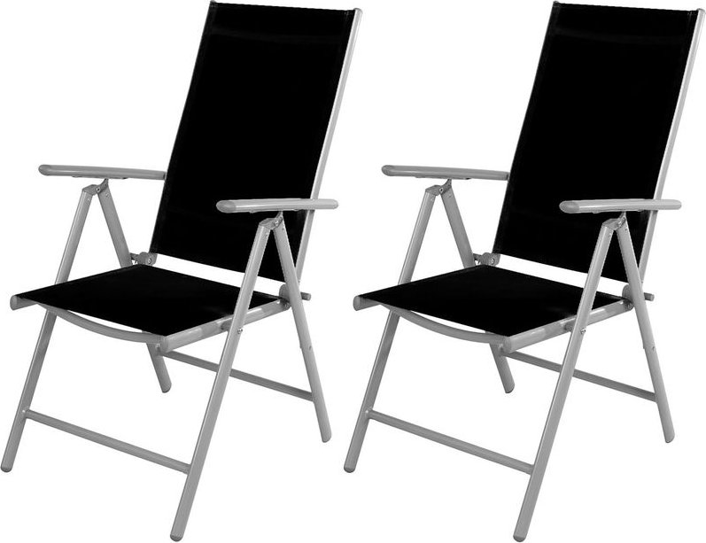 Mojawo - 2 Stück Hochlehner Silbergrau/Schwarz 7 Positionen-MMC5000S-2