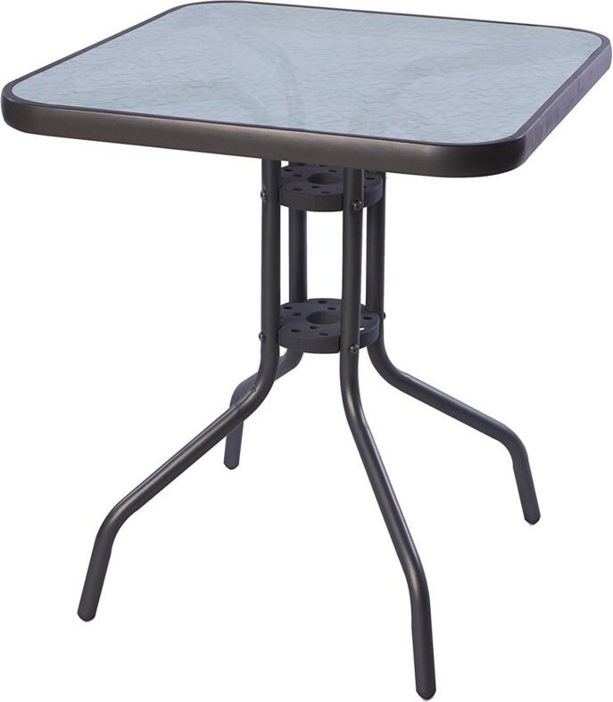 Linder Exclusiv Gmbh - Bistrotisch Eckig mit Glasplatte Grau 60x60x70-MMC33081DG-multi