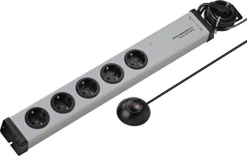 Ehmann 0206c00052381 Überspannungsschutz-Steckdosenleiste 5fach Grau Schutzkontakt 1 St.