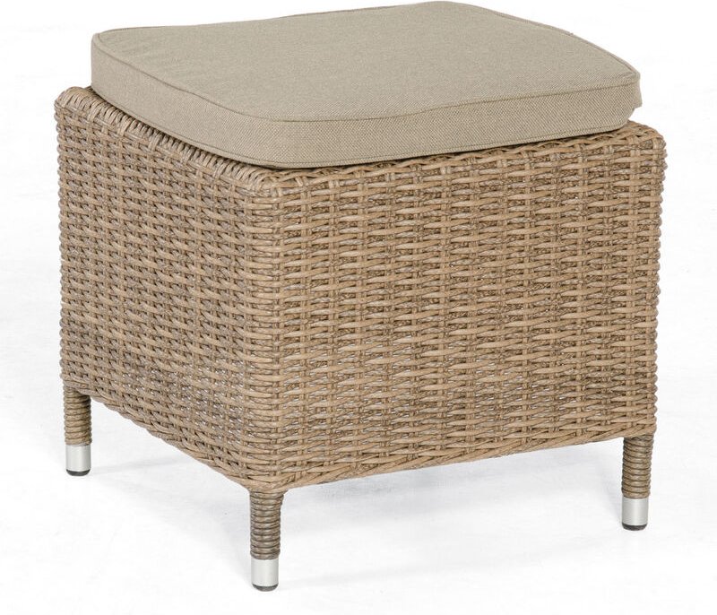 Sonnenpartner - Garten-Fußhocker Solares Aluminium mit Polyrattan rustic-stream Hocker