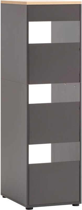 Lomadox - Wäscheschrank Hauswirtschaftsraum in anthrazit mit Eiche STOBY-80