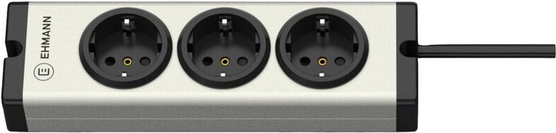 Ehmann - 0600x00032031 Steckdosen-Verteiler Silber, Schwarz Schutzkontakt 1 St.