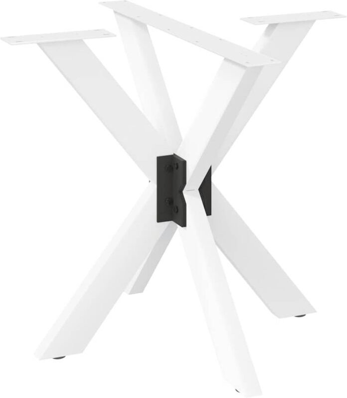 Esstischbein in Spinnenform Weiß 85x85x(72-73) cm Stahl - Vidaxl