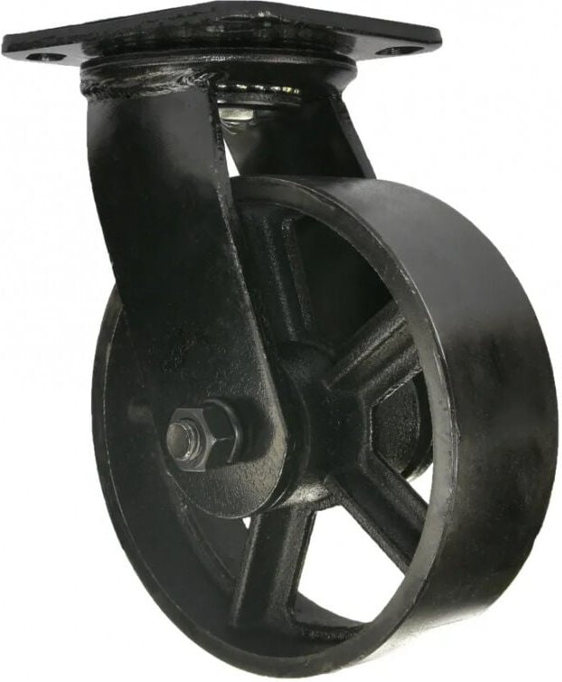 Laufrolle mine'noir D.200 mm mit schwenkbarer Platte, Höhe 230 mm