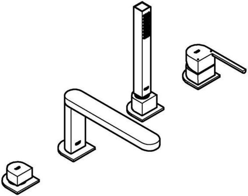 Plus 4-Loch Einhand-Wannenkombination, mit Handbrause - Grohe