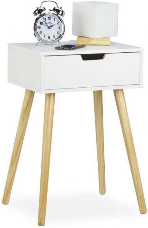 Nachttisch mit schublade wei