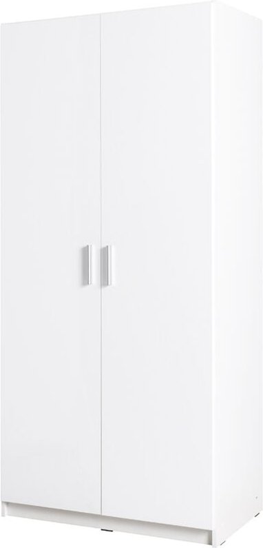 Lomadox - Kleiderschrank 2-türig, 92cm breit, weiß Hochglanz, SELAWIK-166