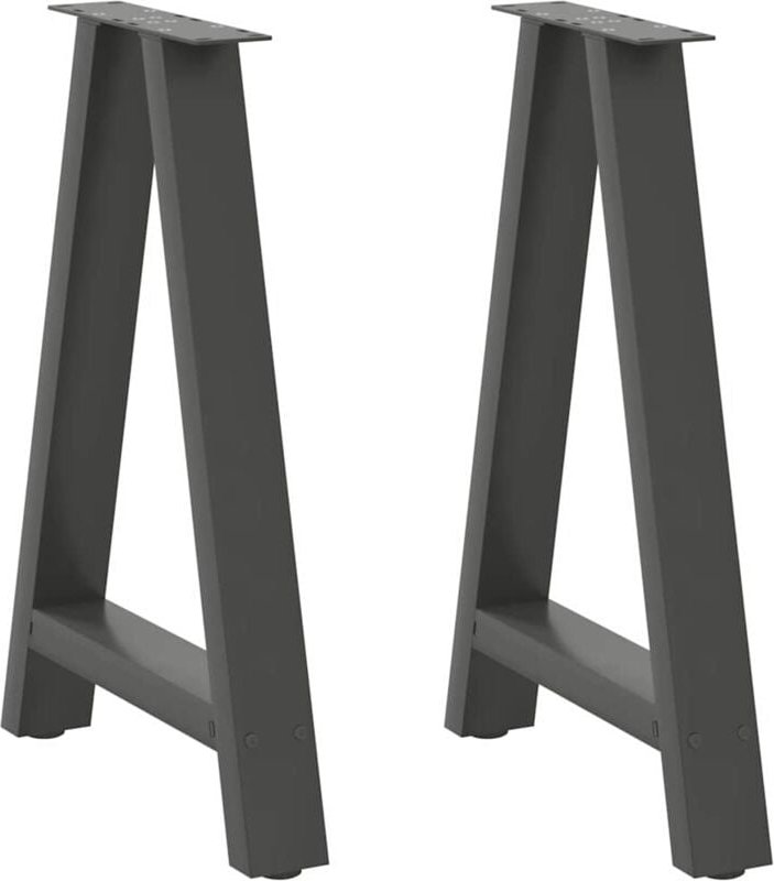 Esstischbeine A-Form 2 Stk. Anthrazit 50x(72-73) cm Stahl Vidaxl