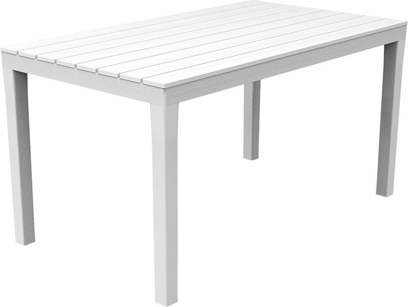 Inda-exclusiv - Gartentisch Sumatra Weiß 138x80x72cm-DSUM028BI