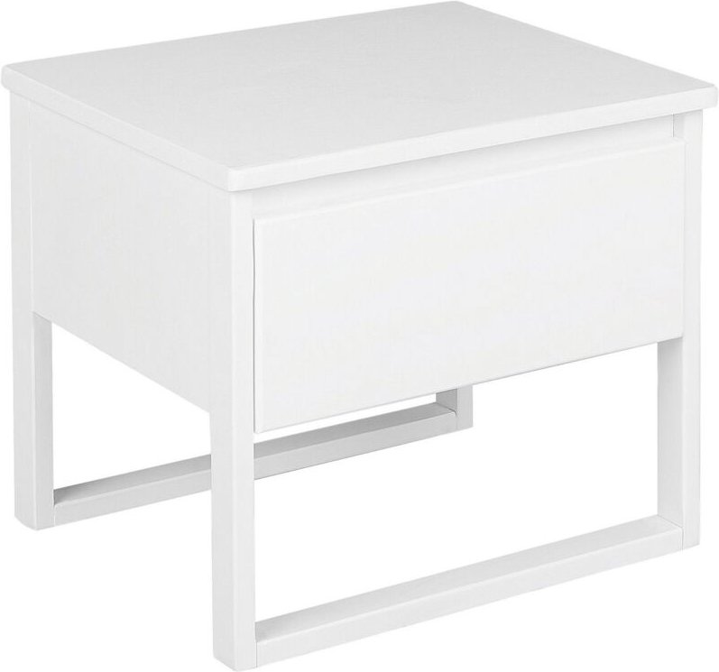 Beliani - Nachttisch Weiß Kiefernholz 43 x 50 x 41 cm Modern Elegant Pratkisch Schlafzimmer