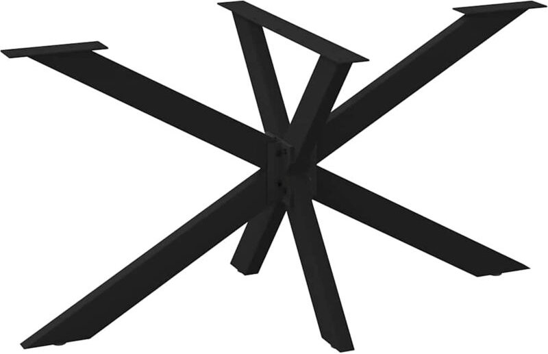 vidaXL Esstischbein in Spinnenform Schwarz 150x78x(72-73) cm Stahl
