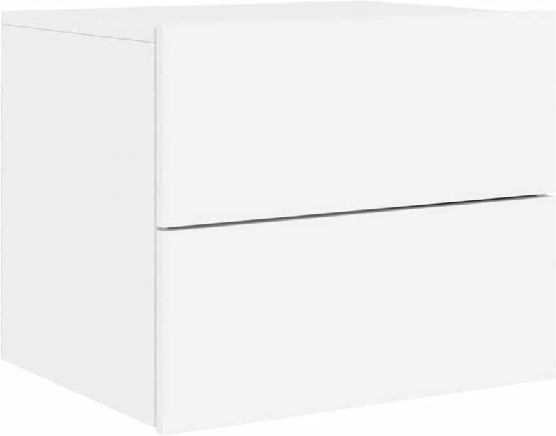 Wand-Nachttisch mit LED-Leuchten Weiß Vidaxl