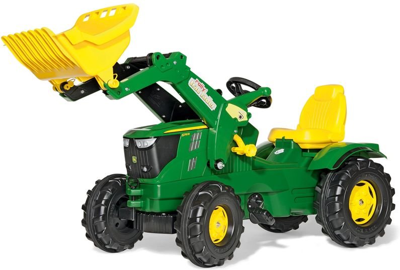 Thumbnail - Rolly Toys - Trettraktor John Deere 6210R + Frontlader, Flüsterreifen, ab 3 Jahre