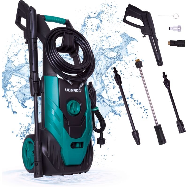 Hochdruckreiniger V18-1 1800W - 140 bar - 420 l/h - Inkl. 8m Schlauch, Reinigungsmitteltank, Terrassenreiniger und mehr