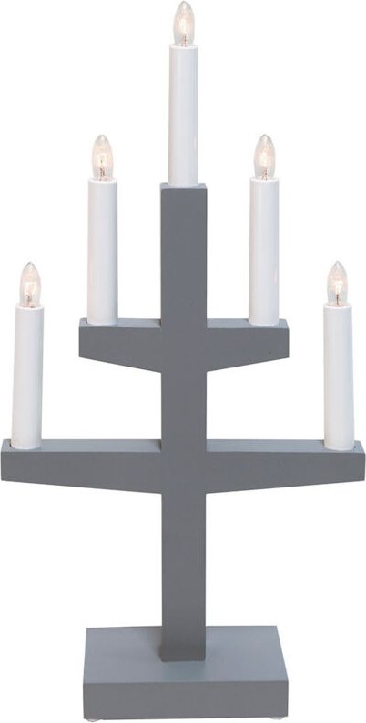 Star Trading - Fensterleuchter 'Trapp', 5-flammig, grau