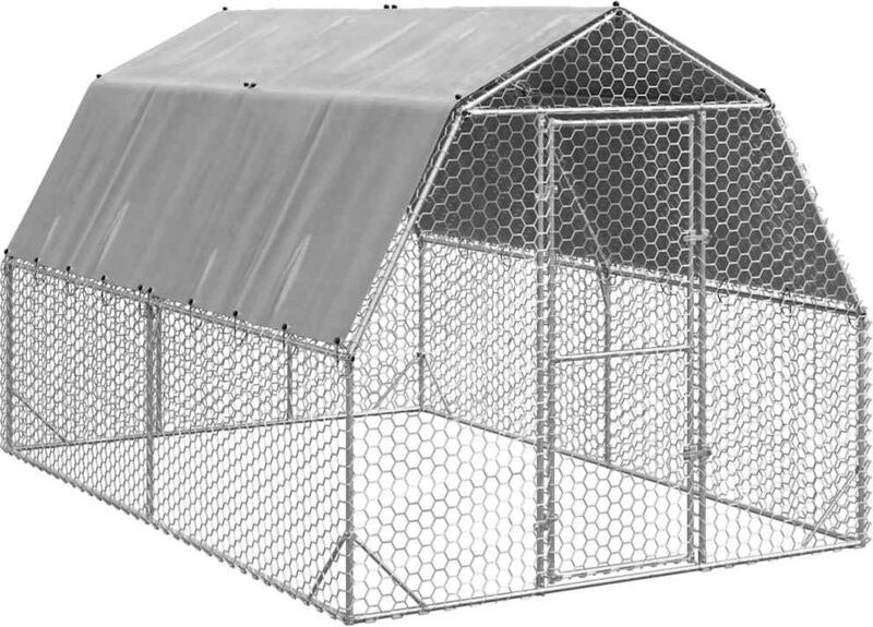 vidaXL Hühnerstall mit Dach 2,5x4x2,25 m Verzinkter Stahl